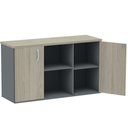 Ver imagem 2 de Armário Baixo Credenza PE25 Pandin 121,50 cm (largura) em MDP Cor Nogueira CasaBlanca e Grafito