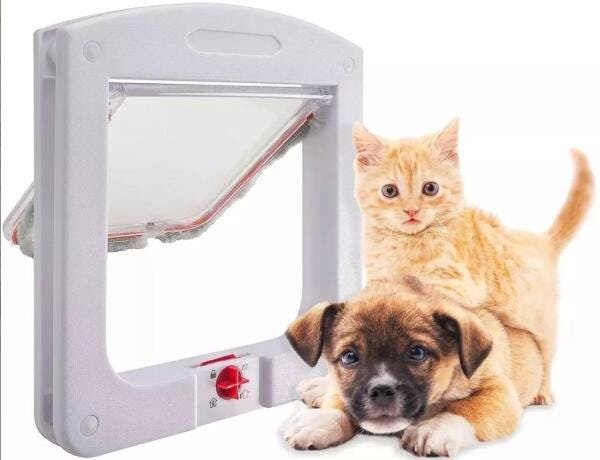 Porta Para Gatos Cachorros 4 Em 1 Pet Door Passagem Pequena - 1