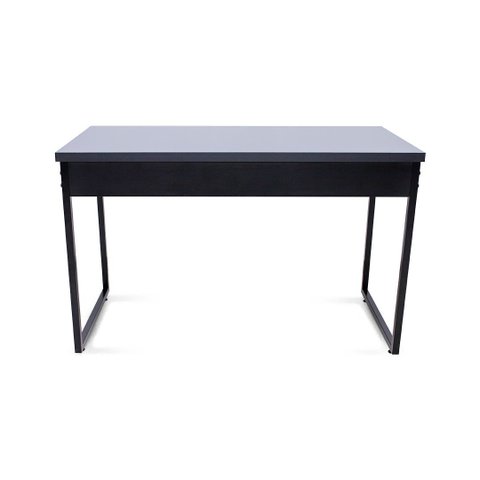 Mesa de Escritório Office Industrial Casavezi 150 Cm Preto com Pés Preto