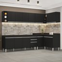 Ver imagem 2 de Armário de Cozinha Modulado de Canto 7 Peças Cp34 Balcão sem Tampo Preto - Lumil Lumil Móveis