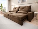 Ver imagem 1 de Sofá Retrátil e Reclinável 2,80m Vogue Veludo Cristal - Netsofas - Castor