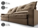 Ver imagem 3 de Sofá Retrátil e Reclinável 2,80m Vogue Veludo Cristal - Netsofas - Castor