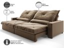 Ver imagem 6 de Sofá Retrátil e Reclinável 2,80m Vogue Veludo Cristal - Netsofas - Castor