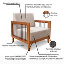 Ver imagem 3 de Poltrona Sala de Estar Pés Madeira Maciça Corda Náutica Preta 75cm Manila Linho Areia Rústico G63 - 