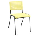Ver imagem 2 de Kit 02 Cadeiras Empilhável Fixa Escritório Multiuso Base Preta Kimi P03 Amarelo - Lyam Decor