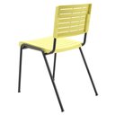 Ver imagem 6 de Kit 02 Cadeiras Empilhável Fixa Escritório Multiuso Base Preta Kimi P03 Amarelo - Lyam Decor