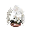 Ver imagem 2 de Arranjo Flores 3 Orquídeas Branca Toque Real Com Vaso Vidro