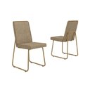 Ver imagem 1 de Cadeira Jantar Lira 1752 Aço 2 un Dourado/Bamboo Carraro