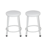 Kit 2 Banquetas Baixa Banco Cozinha Americana Balcão Bar Aço:branco/branco - 1