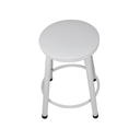 Ver imagem 4 de Kit 2 Banquetas Baixa Banco Cozinha Americana Balcão Bar Aço:branco/branco