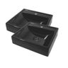 Kit 2 Peças Cuba De Apoio Quadrada Preta - 1