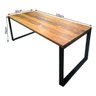 Mesa de Jantar Rustica em Madeira Maciça com Pés de Ferro Estilo Industrial 1,20m - 4