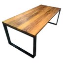 Ver imagem 2 de Mesa de Jantar Rustica em Madeira Maciça com Pés de Ferro Estilo Industrial 1,20m