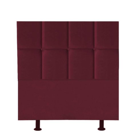 Cabeceira Poliana Cama Box Solteiro 100 Cm Suede Bordo