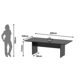 Kit com Mesa para Reunião 6 Lugares e Painel para Tv até 37 Polegadas - 4
