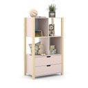Ver imagem 2 de Armário Organizador Kids Liv com 2 Portas e 2 Gavetas Rosê/Natural - Matic Móveis