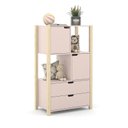 Ver imagem 1 de Armário Organizador Kids Liv com 2 Portas e 2 Gavetas Rosê/Natural - Matic Móveis