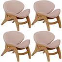 Ver imagem 1 de Kit 4 Poltronas Decorativa Orgânica Sala Living Kadosh L02 Linho Rosê - Lyam Decor