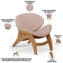 Ver imagem 4 de Kit 4 Poltronas Decorativa Orgânica Sala Living Kadosh L02 Linho Rosê - Lyam Decor