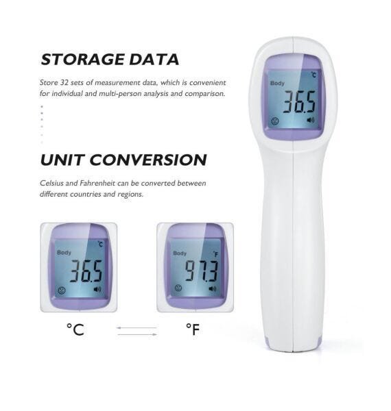 Termômetro Digital Infravermelho Medidor Febre e ambiente - 10