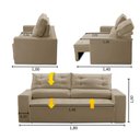 Ver imagem 2 de Sofá Retrátil e Reclinável 3 lugares com Molas 1,80m Lais Suede Bege Adonai Estofados