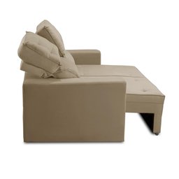 Sofá Retrátil e Reclinável 3 lugares com Molas 1,80m Lais Suede Bege Adonai Estofados - 6