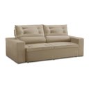 Ver imagem 4 de Sofá Retrátil e Reclinável 3 lugares com Molas 1,80m Lais Suede Bege Adonai Estofados