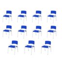 Ver imagem 2 de Kit 11 Cadeira Iso Infantil Creche, Escola Base Branco Azul