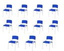 Ver imagem 2 de Kit 11 Cadeira Iso Infantil Creche, Escola Base Branco Azul