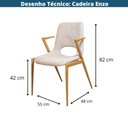 Ver imagem 7 de Kit 2 Cadeiras Enzo Tai Domann Design Assento e Encosto em Linho Off White Base Aço Pintura Madeira