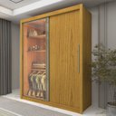 Ver mais imagens de Guarda-Roupa Solteiro 2 Portas com 1 Porta Reflectante com LED 100% MDF Royale