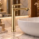 Ver imagem 7 de Torneira Lima Dourada Alta Aço Inox 304 Premium Luxo Goldenx