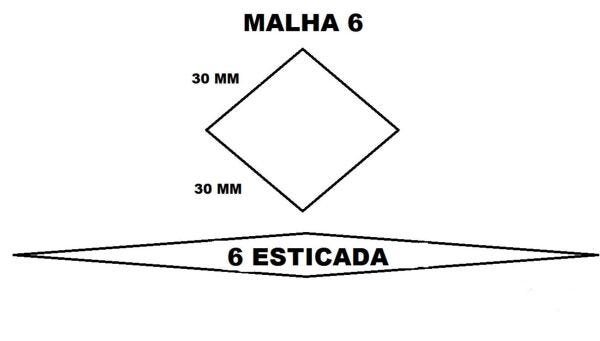 Pano Rede Malha 6 (3cm Entre Nós) 0,30x30x48x100 Mts - 3