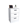 Mesa de Cabeceira Branca 30cm 3 Gavetas Mdf Quarto Gaveteiro Puxador Arquivo-sem Rodinhas Já Montado - 1