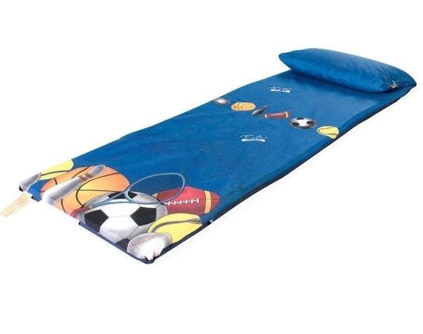 Colchonete Pitangueiras De Corvin E Espuma Com Travesseiro - Azul - 1