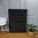 Ver imagem 2 de Cabeceira Solteiro Estofada em Suede Preto 88 cm