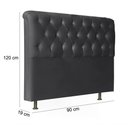 Ver imagem 4 de Cabeceira Solteiro 90cm Emilia Suede Preto Id Suede Preto