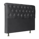 Ver imagem 1 de Cabeceira Solteiro 90cm Emilia Suede Preto Id Suede Preto