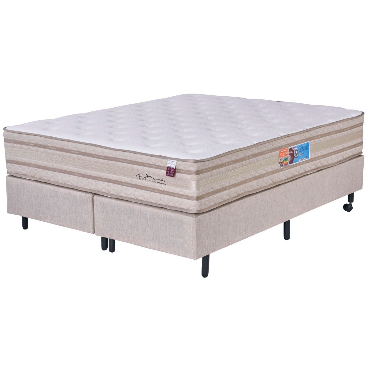 Cama Box Fa Classic Queen Fa Maringá 158x198x073, -  Bege, Tamanho: Queen