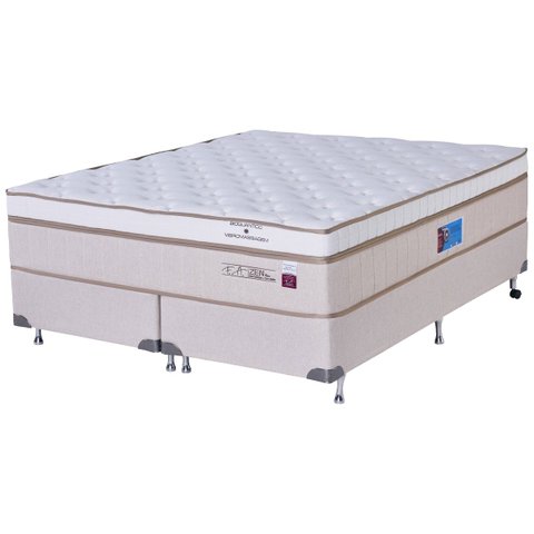 Cama Box Casal Bioquântico Magnético Vibro Zen Fa Maringá, -  Bege, Tamanho: Casal