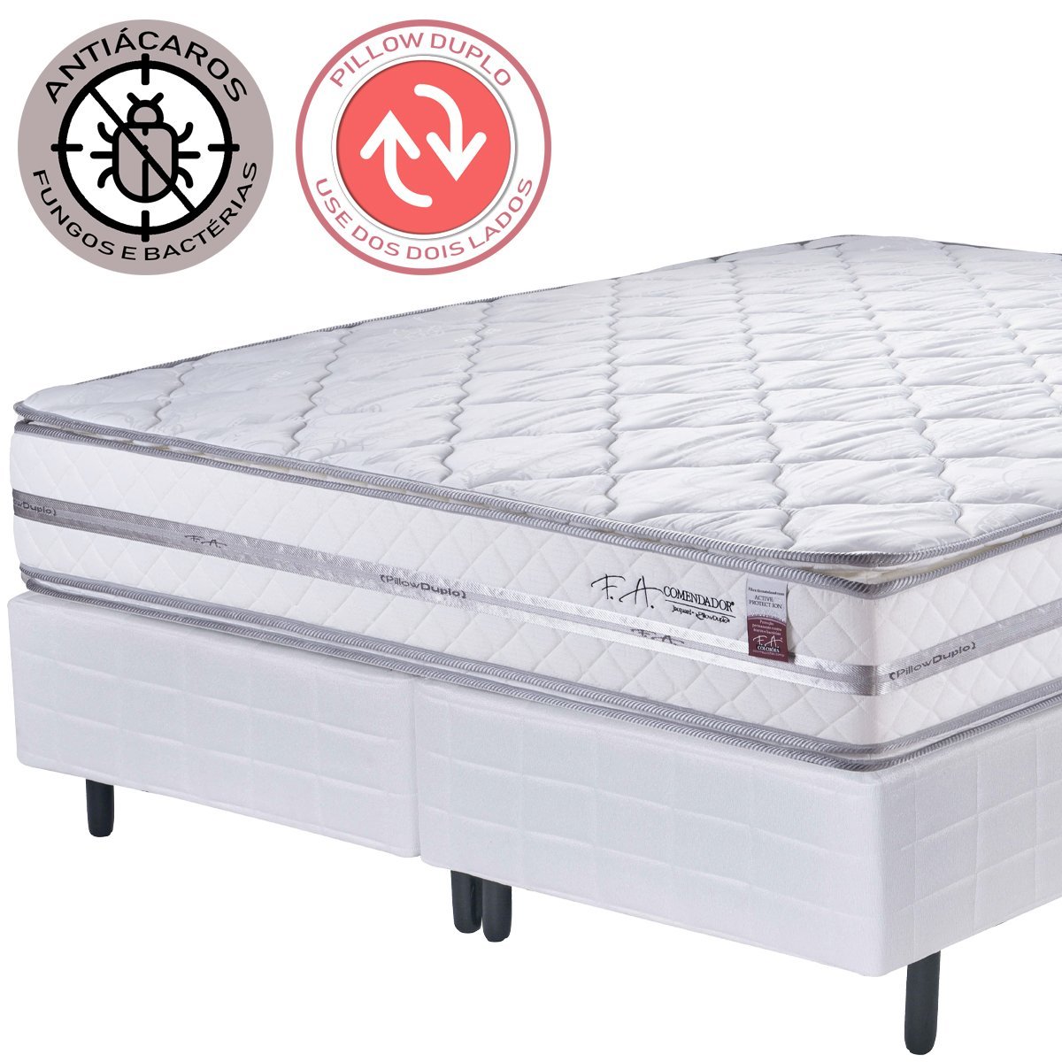 Cama Box Comendador D45 Casal Viúva Fa Maringa 188x128, - Branca, Tamanho:  Casal Viúva | MadeiraMadeira