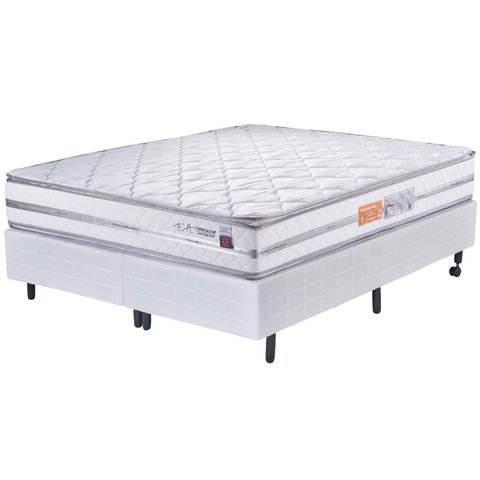 Cama Box Comendador D45 Queen Fa Maringá 158x198, -  Branca, Tamanho: Queen