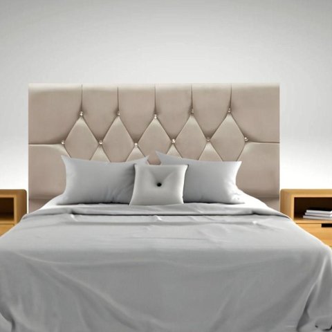 Cabeceira para Cama Box Estofada King 195 Cm Suede Madri Bege