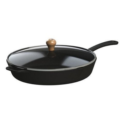 Frigideira Gourmet Cabo Ferro Tampa Vidro Libaneza 30 Cm