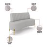 Sofá 2 Lugares Living 160cm Pé Ferro Dourado Maraú Linho K01 - D\'rossi Cor Cinza - 3