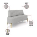 Ver imagem 3 de Sofá 2 Lugares Living 160cm Pé Ferro Dourado Maraú Linho K01 - D\'rossi Cor Cinza