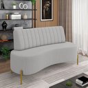 Ver imagem 2 de Sofá 2 Lugares Living 160cm Pé Ferro Dourado Maraú Linho K01 - D\'rossi Cor Cinza