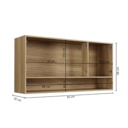 Armário Aéreo New 3 Portas Arte Móveis:cinamomo/off - 7