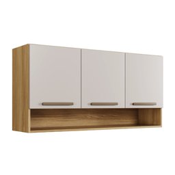 Armário Aéreo New 3 Portas Arte Móveis:cinamomo/off - 1