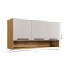 Armário Aéreo New 3 Portas Arte Móveis:cinamomo/off - 3